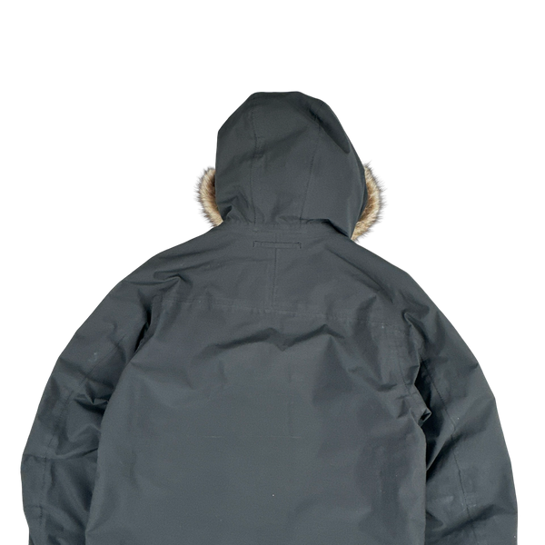 Prada Black Racoon Fur Hood Goretex Parka Jacket - Large