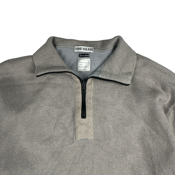 Stone Island AW 1995 Vintage Wool Blend Zipped Neck Pullover Jumper - Large