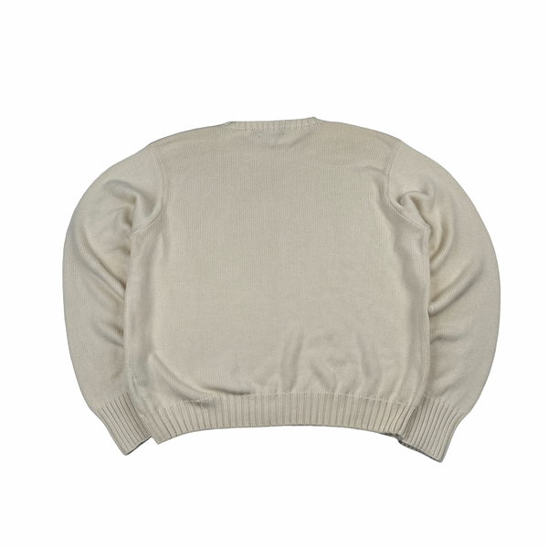 Ralph Lauren Cream Cotton Knit Crewneck Jumper - XXL