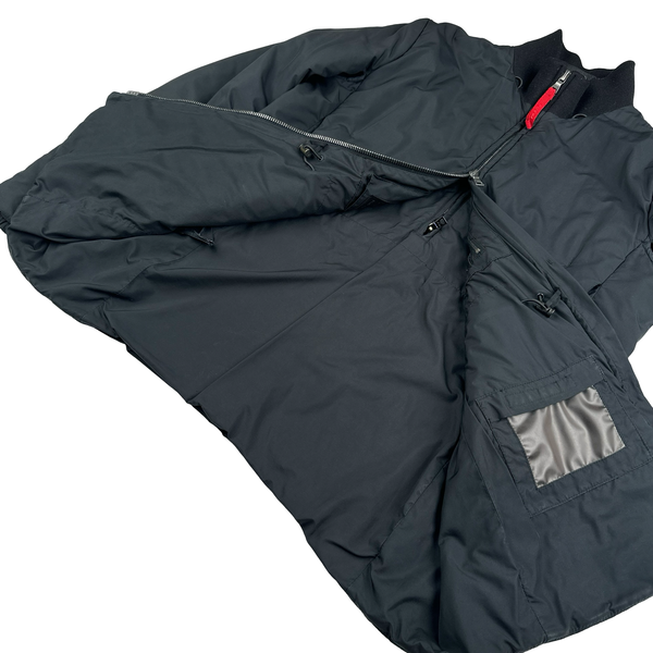 Prada Black Nylon Red Tab Padded Jacket - Medium