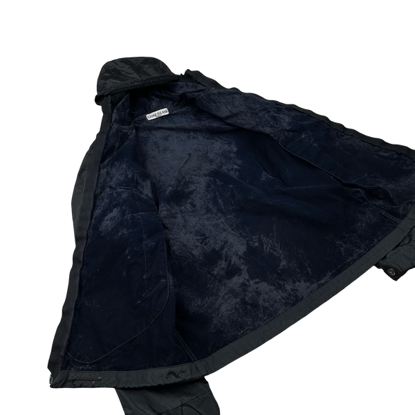 Stone Island 2005 Black Velvet Lined Shimmer Jacket - Medium