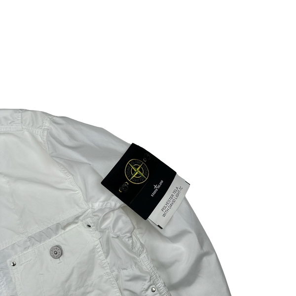 Stone Island 2024 White Poly Tela David Light TC Bomber Jacket - Medium