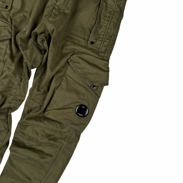 CP Company Khaki Stretch Ergonomic Fit Cargo Trousers - Small