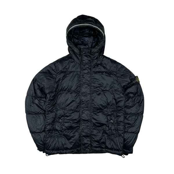 Stone Island Navy Garment Dyed Puffer Jacket - Medium