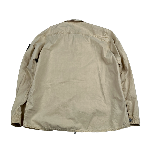 Stone Island 2019 Butter Yellow Brushed Cotton Overshirt - Large