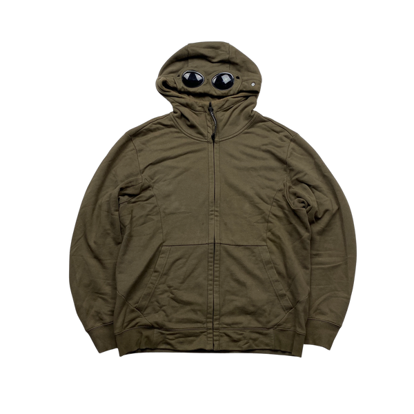 CP Company Khaki Cotton Goggle Hoodie - XL