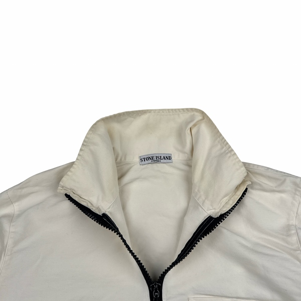 Stone Island Vintage 2004 White Quarter Zip Pullover - Medium