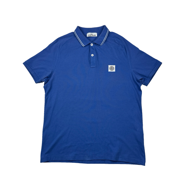 Stone Island 2019 Blue Cotton Polo Shirt - XXL