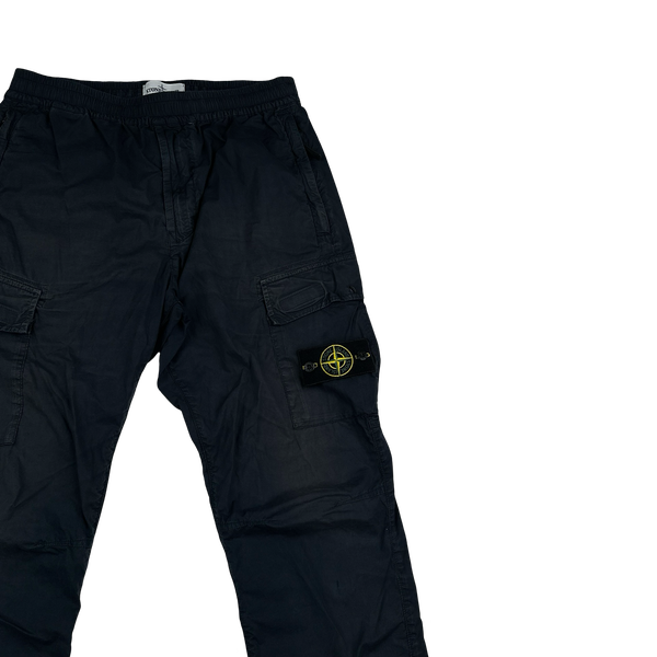 Stone Island 2021 Black Regular Tapered Cargo Trousers - 32"