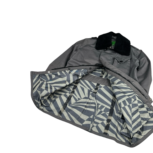 Ma Strum Grey Multi Pocket Long Lightweight Jacket - Small