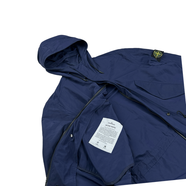 Stone Island 2018 Navy Micro Reps Parka Jacket - Large