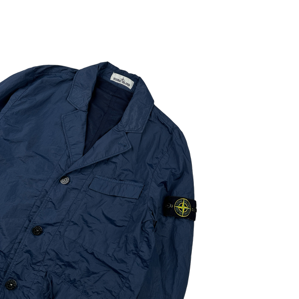 Stone Island 2019 Blue SI PA/PL Seersucker-TC Blazer Trousers Suit - Medium