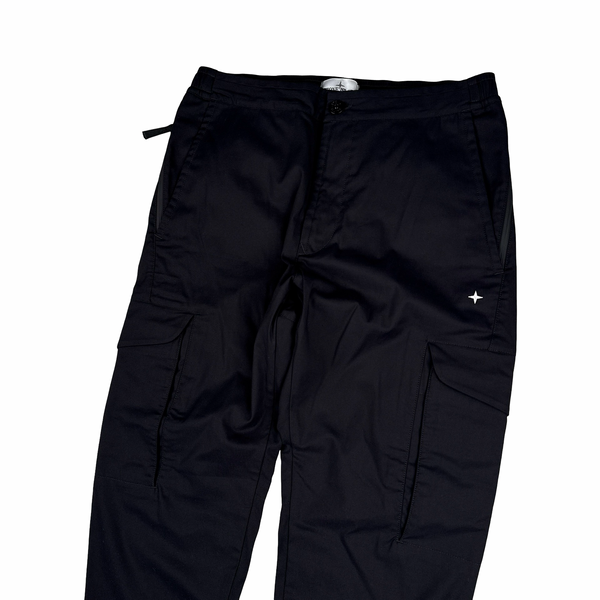 Stone Island 2023 Black Stellina Regular Tapered Cargos - 32"