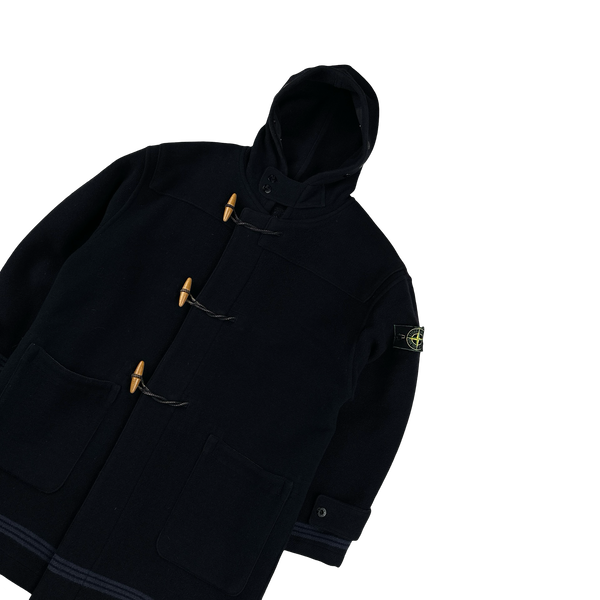 Stone Island 1988 Blue Montgomery Wool Duffle Coat - Medium