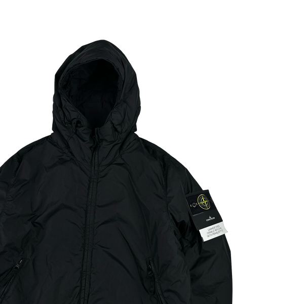 Stone Island 2024 Black Crinkle R-NY Primaloft Jacket - Medium