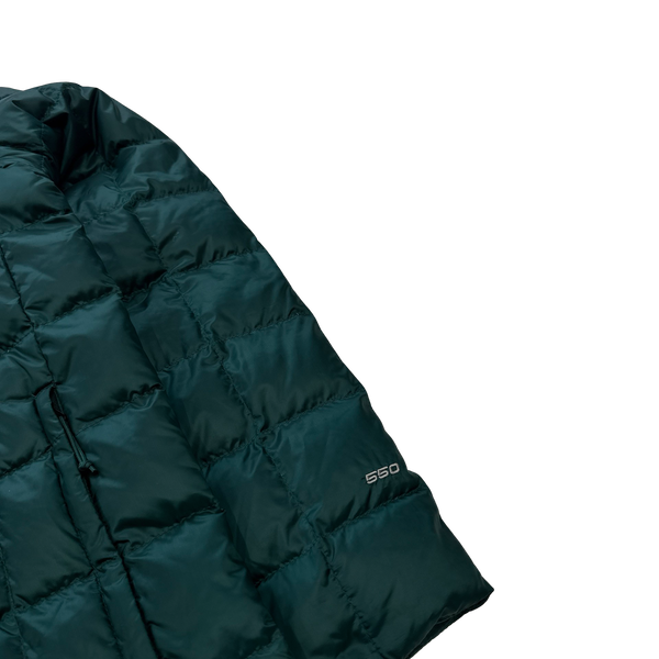 North Face Green Down Quilted Jacket - Small
