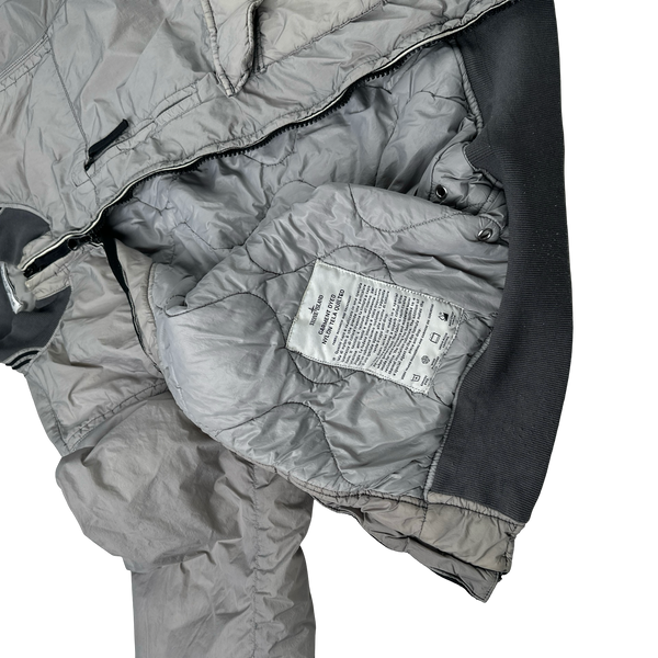 Stone Island 2012 Grey 30th Anni Garment Dyed Nylon Tela Quilted Jacket - Large
