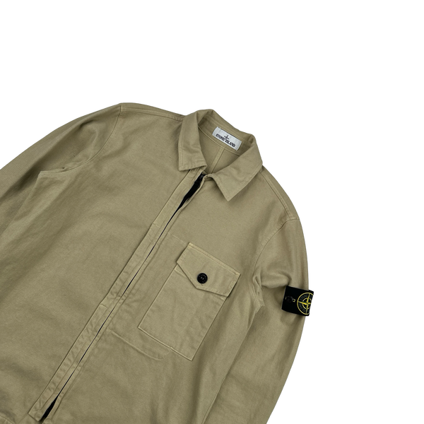 Stone Island 2021 Tan Thick Cotton Overshirt Jacket - Small