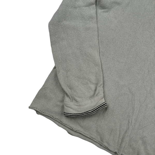 Stone Island Grey Knitted Cotton Pullover Jumper - Large