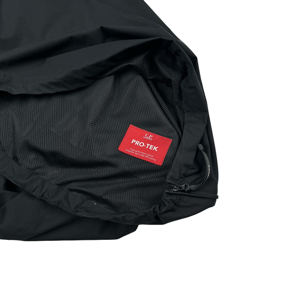 CP Company Black Pro Tek Lightweight Hooded Pullover Jacket - Large