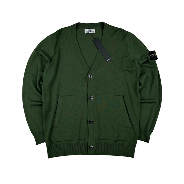 Stone Island 2022 Forest Green Knitted Buttoned Cardigan Jumper - Large