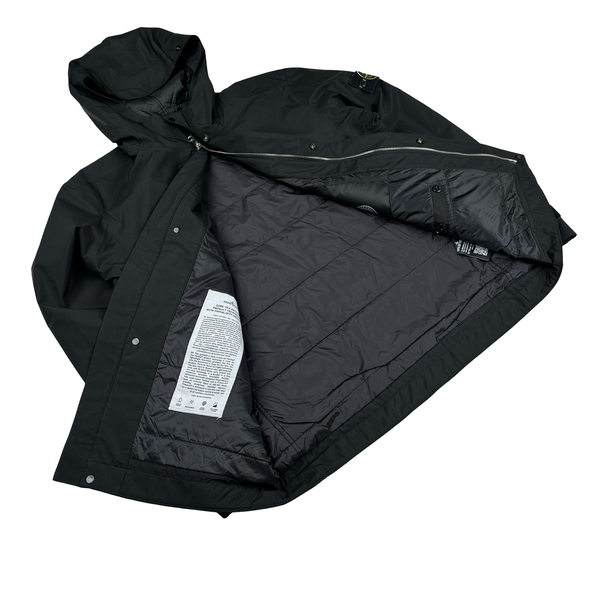 Stone Island Black Goretex Primaloft Paclite Hooded Jacket - Medium