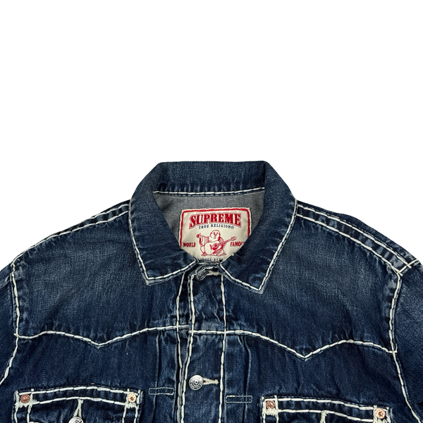 Supreme X True Religion Blue Contrast Stitch Denim Jacket - Medium