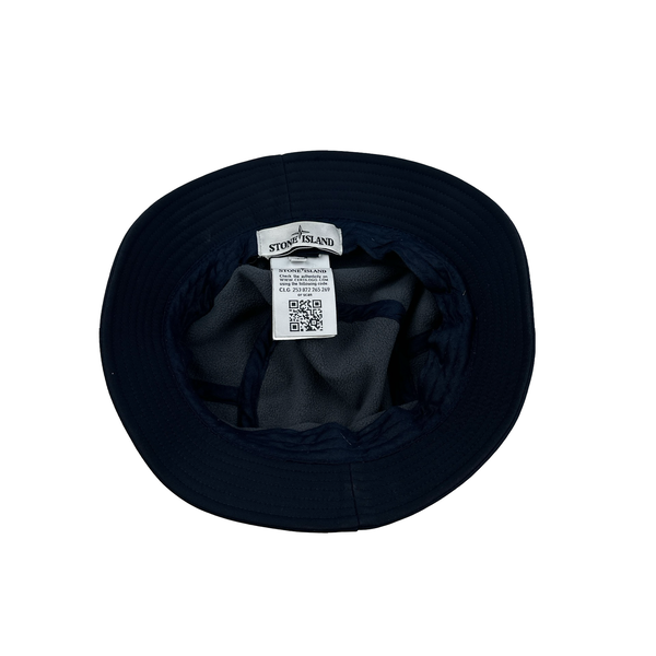 Stone Island Navy Spellout Soft Shell Bucket Hat