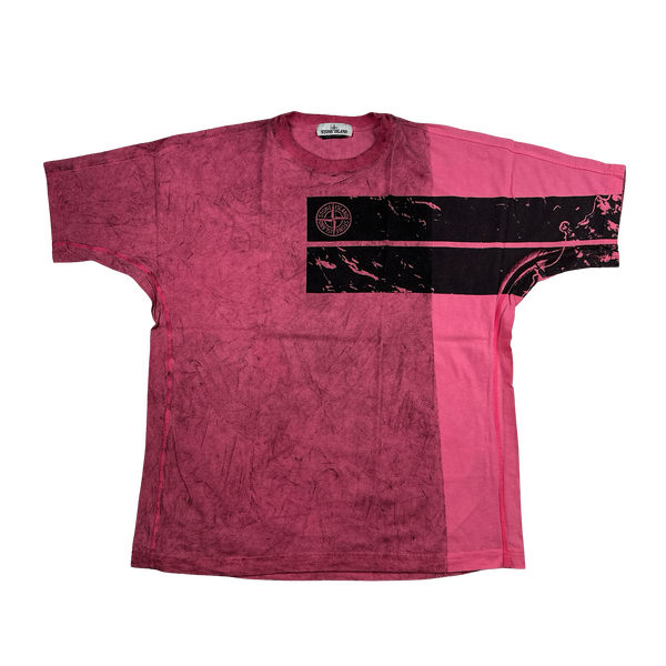 Stone Island 2020 Pink Dust Coloured Printed Graphic T Shirt - XL