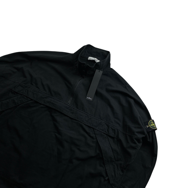 Stone Island 2021 Black Thick Cotton Ripstop Smock Pullover - XL