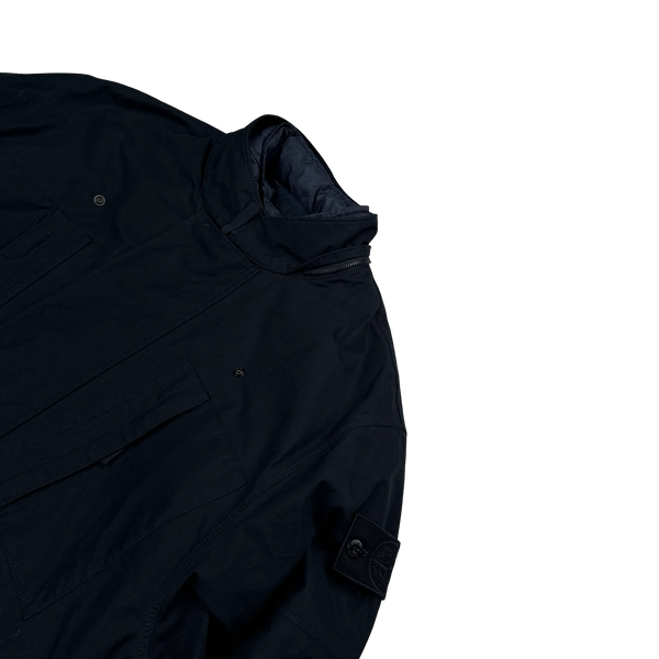 Stone Island 2023 Navy O-Ventile Ghost Piece Dual Layer Long Jacket - Medium