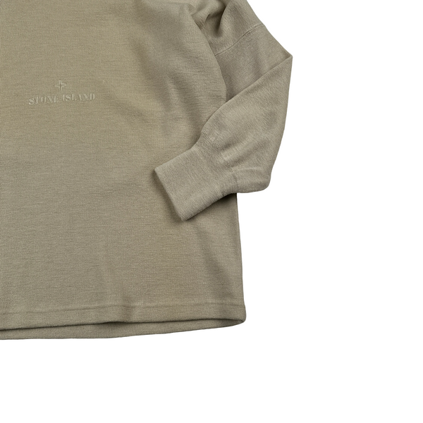Stone Island 2000 Beige Spellout Cotton Crewneck Jumper - Medium