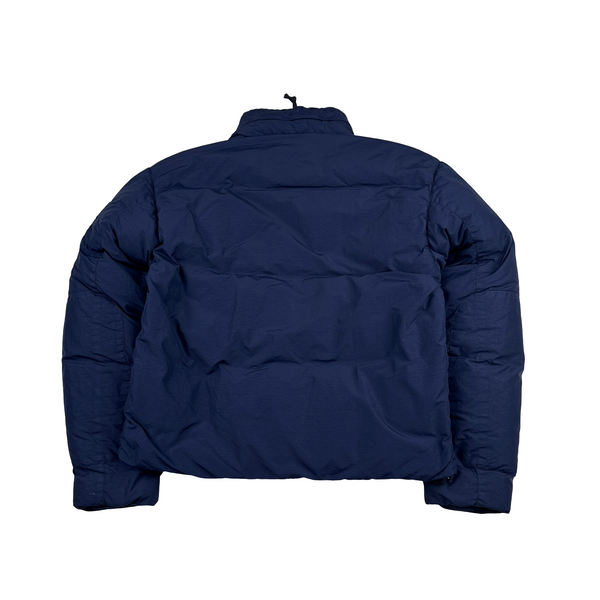 CP Company Navy Flatt Nylon Down Filled Lens Viewer Puffer Jacket - Small