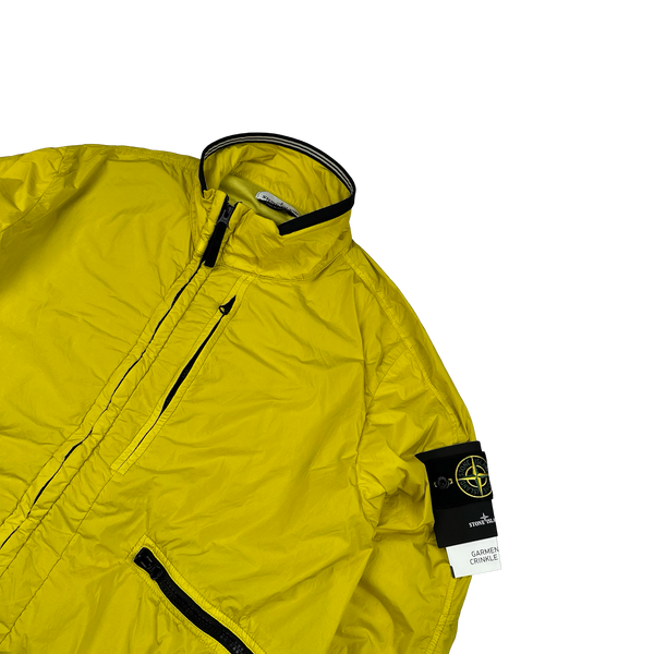 Stone Island 2019 Yellow Garment Dyed Crinkle Reps NY Cotton Lined Jacket - XL