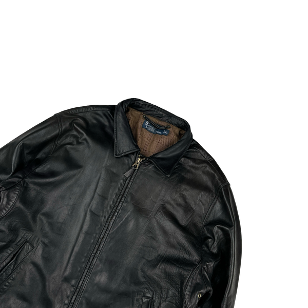 Ralph Lauren Black Heavyweight Leather Jacket - XL