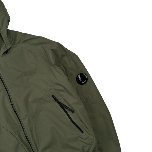 CP Company Olive Pro Tek Hooded Jacket - Medium