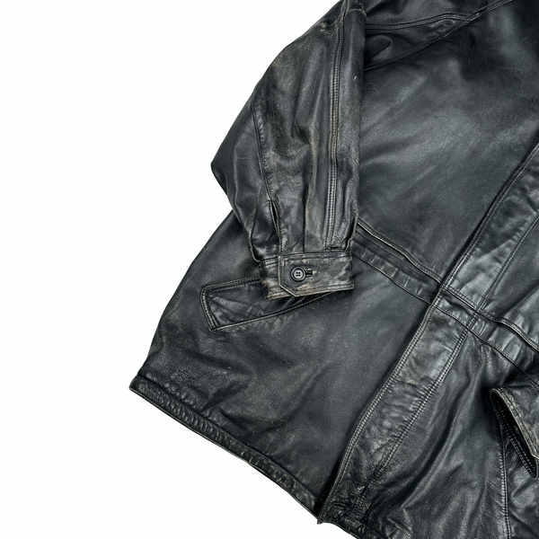 Burberry Leather Nova Check Lined Collared Duffle Coat - 3XL