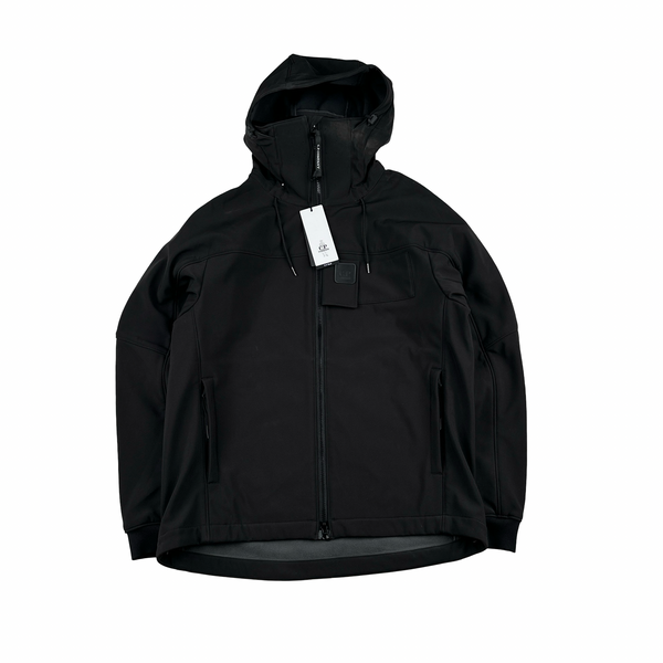 CP Company Black Soft Shell Metropolis Hooded Jacket - XL