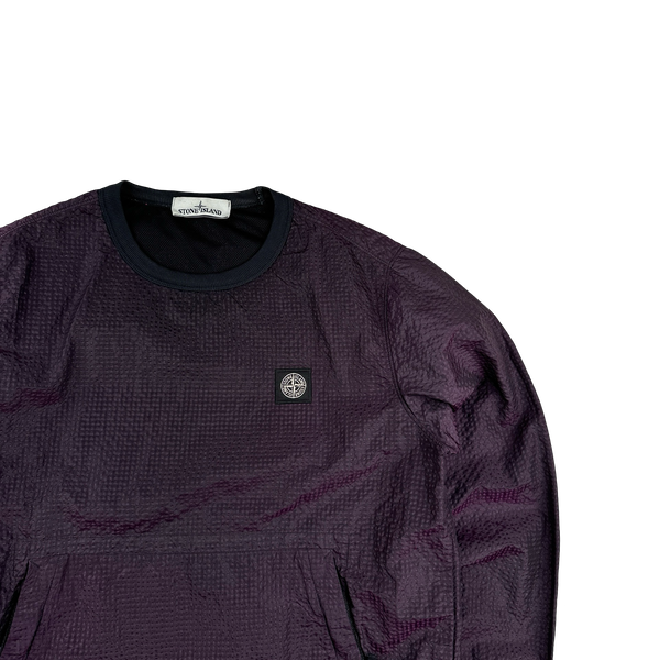 Stone Island 2017 Purple 3D Effect Nylon Metal Poplin Pullover Jumper - Small