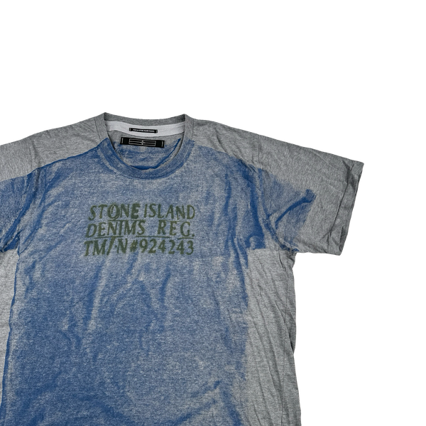 Stone Island 2007 Denims Blue  Printed T Shirt - XXL