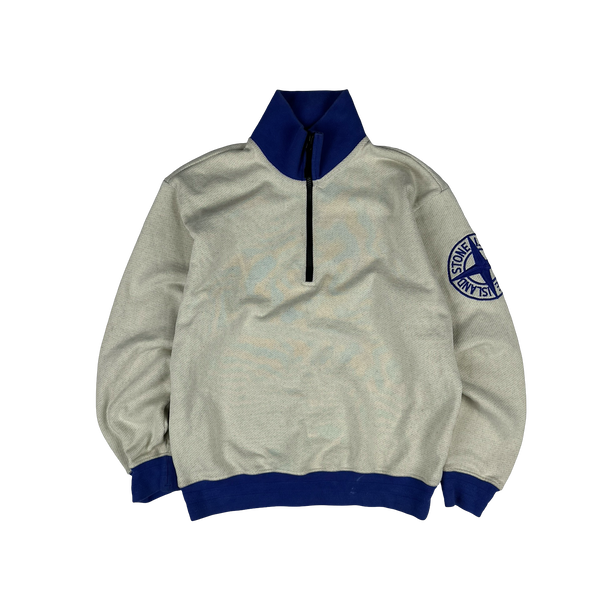 Stone Island 2021 Cotton Quarter Zip Jumper - Medium