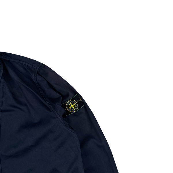 Stone Island 1990s Vintage Navy Raso Gommato Jacket - Medium