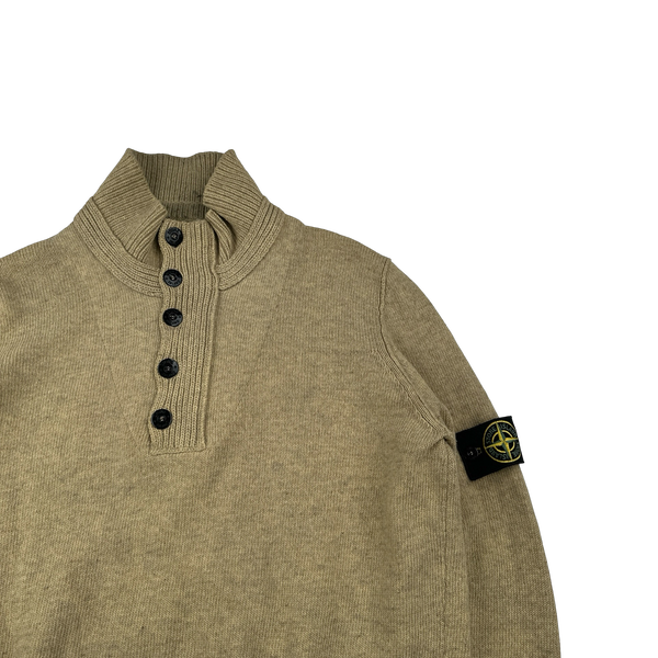 Stone Island 2008 Tan Wool High Neck Pullover Jumper - XL