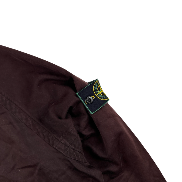 Stone Island 1996 Burgundy Raso Gommato Vintage Jacket - Large
