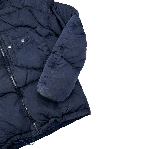 CP Company Blue Down Filled Frosted Nylon Puffer Jacket - Large
