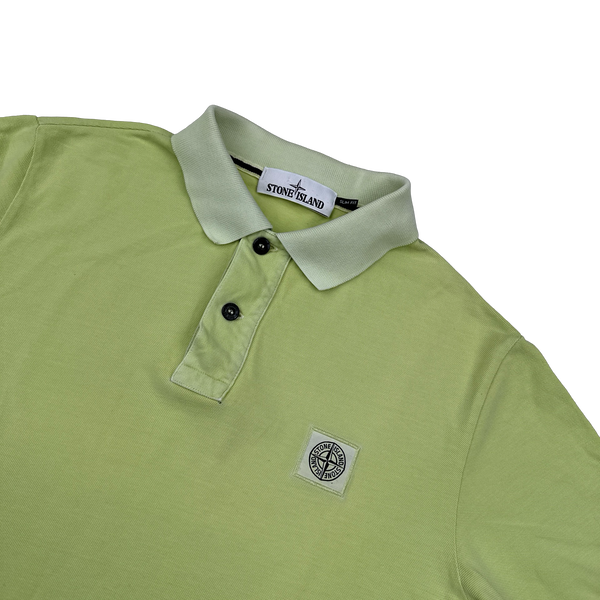 Stone Island 2018 Yellow Cotton Polo Shirt - Medium
