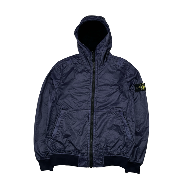 Stone Island 2018 Navy Lamy Flock Hooded Jacket - Medium