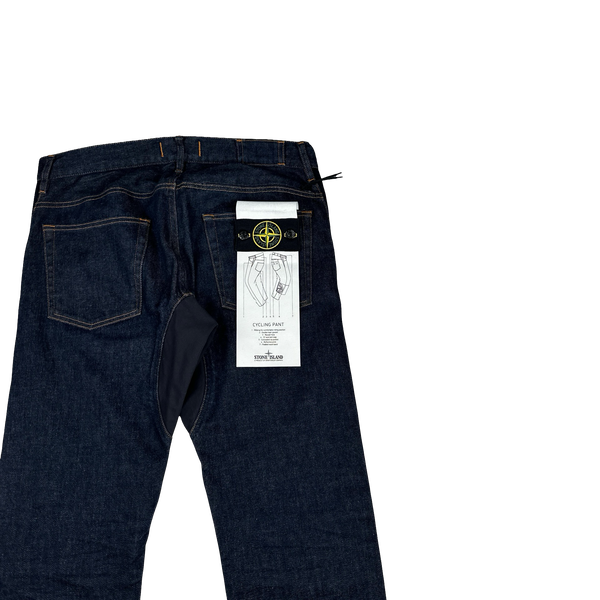 Stone Island 2014 Dark Wash Indigo Slim Fit Cycling Trousers - 32"
