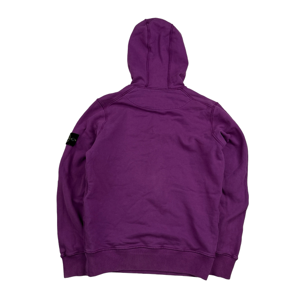 Stone Island 2021 Purple Pullover Cotton Hoodie - Small