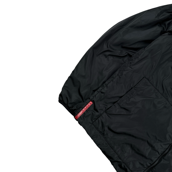 Prada Black Nylon Padded Bomber Jacket - XXL